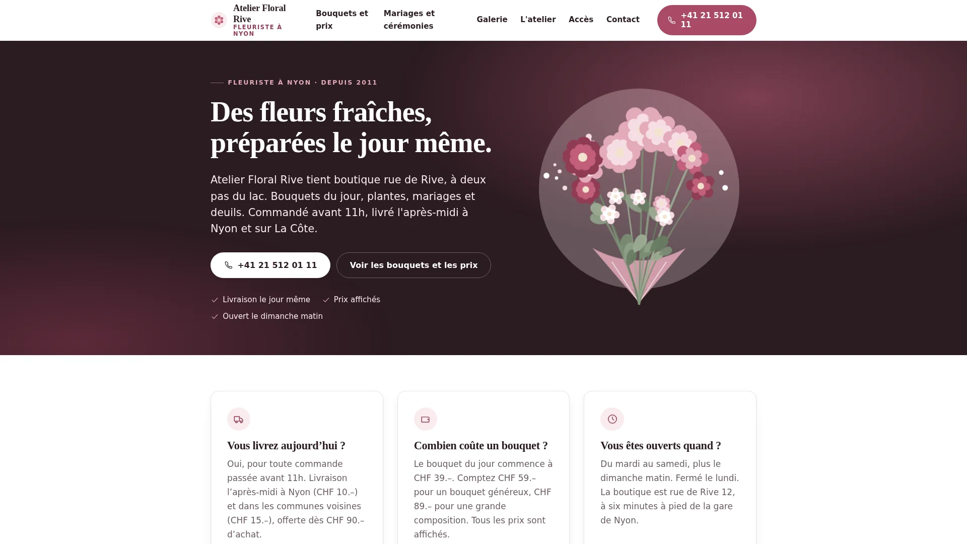 Aperçu du modèle Fleuriste