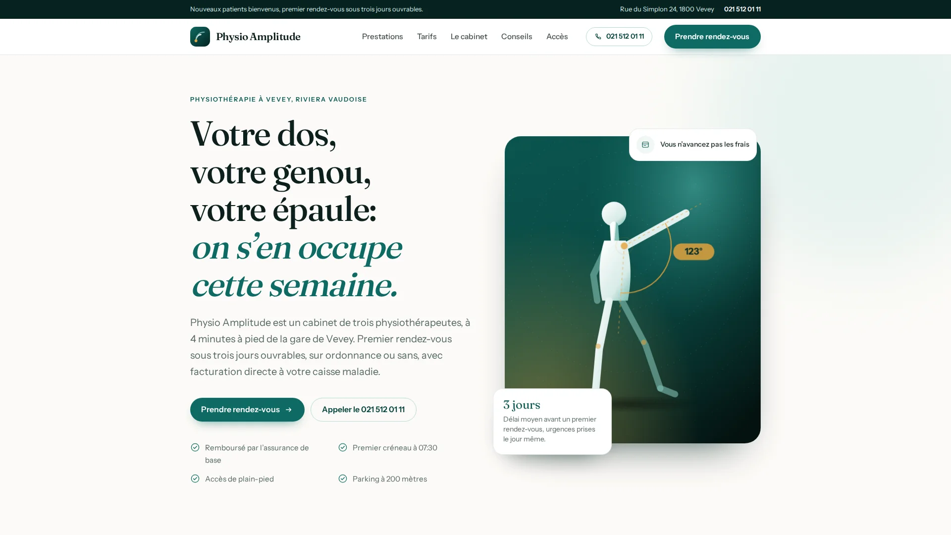 Aperçu du modèle Physiothérapie