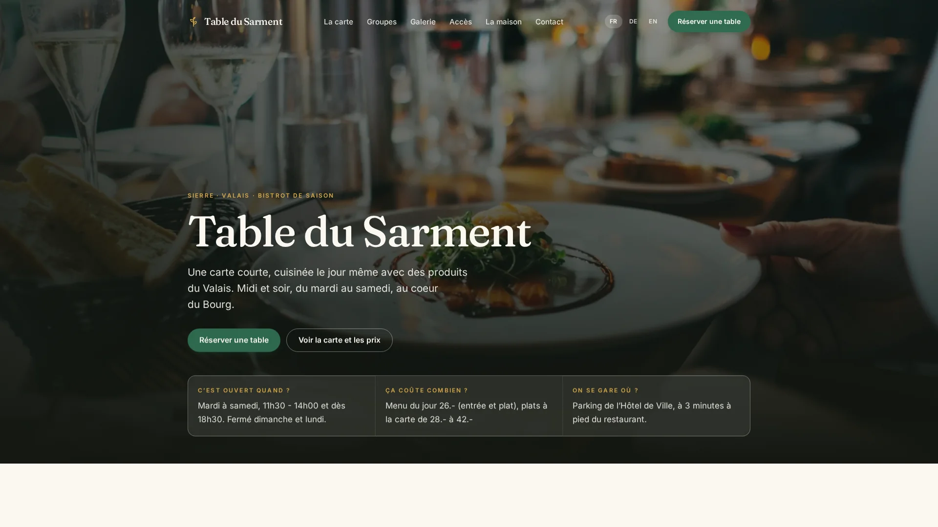 Aperçu du modèle Restaurant